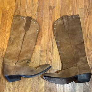 Golden Goose Wishstar Brown Suede Studded Women's Boots